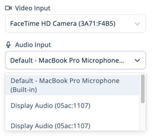 Video Settings - Video and Audio Input